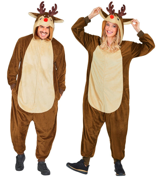 Plush Reindeer Onesie Adult